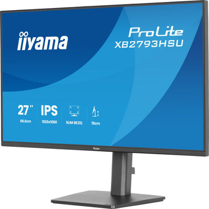 Iiyama XB2793HSU-B1 - Monitor a LED - 27" - 1920 x 1080 Full HD (1080p) @ 120 Hz - IPS - 350 cd/m? - 1500:1 - 1 ms - HDMI, DisplayPort - altoparlanti - nero, opaco_6