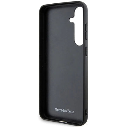 Capa em Pele Mercedes com Costura Curvada para Samsung Galaxy S24+ / Preta