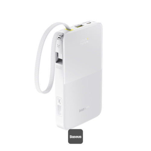 OS-BASEUS ENERFILL FP11 POWER BANK 10000MAH 15W MOON WHITE (INCLUDES SIMPLE TYPE-C TO TYPE-C CABLE 20V/3A 30CM WHITE)_1