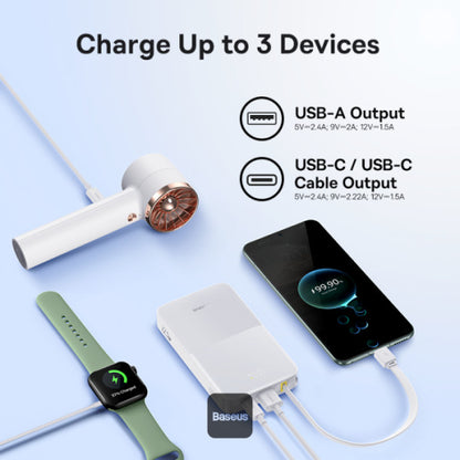 OS-BASEUS ENERFILL FP11 POWER BANK 10000MAH 15W MOON WHITE (INCLUDES SIMPLE TYPE-C TO TYPE-C CABLE 20V/3A 30CM WHITE)_3
