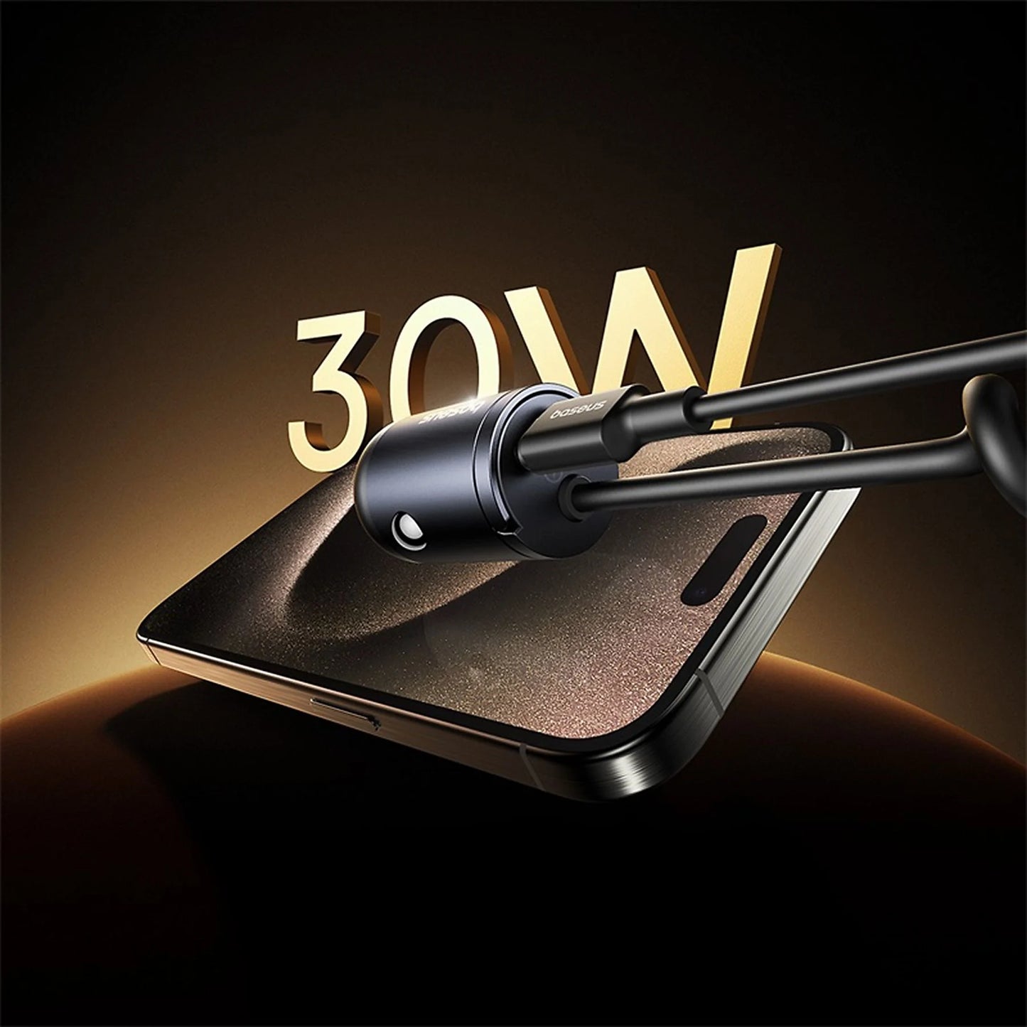 BASEUS TINY STAR MINI CAR CHARGER (C+C CABLE INCLUDED)Â  30W COSMIC BLACK_3