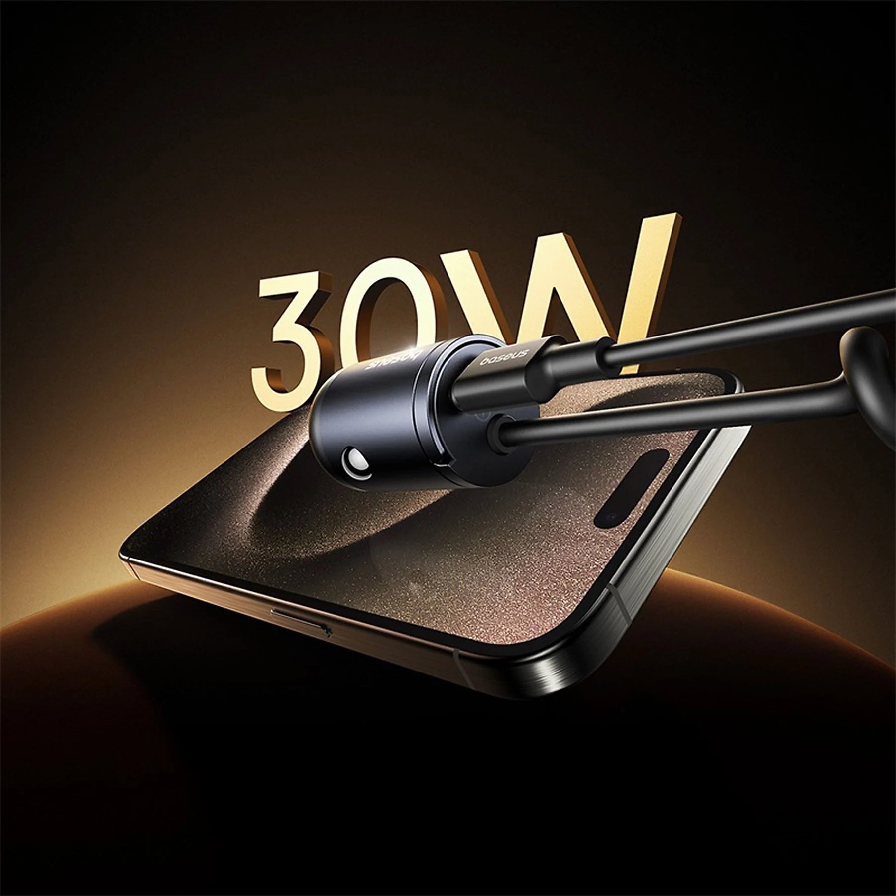 BASEUS TINY STAR MINI CAR CHARGER (C+C CABLE INCLUDED)Â  30W COSMIC BLACK_3