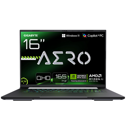 GIGABYTE AERO X16 PortÃ¡til Gaming - Copilot+ PC, 16" QHD 165Hz, AMD Ryzen AI 7 HX 350, RTX 5070, 32 GB DDR5 5200MHz, 1 x SSD Gen4 de 1 TB, Win 11 Home, garantÃ­a de 2 aÃ±os, AERO X16 1WH93ESC64DH_0