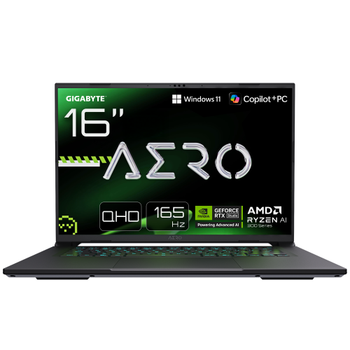 GIGABYTE AERO X16 PortÃ¡til Gaming - Copilot+ PC, 16" QHD 165Hz, AMD Ryzen AI 7 HX 350, RTX 5070, 32 GB DDR5 5200MHz, 1 x SSD Gen4 de 1 TB, Win 11 Home, garantÃ­a de 2 aÃ±os, AERO X16 1WH93ESC64DH_0