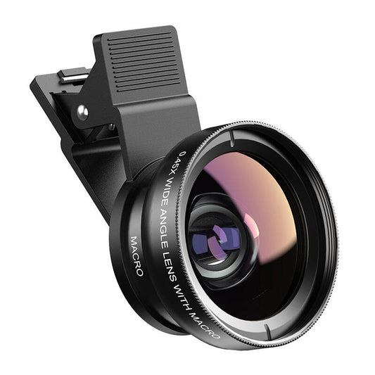 Mobile lens APEXEL APL-0.45XWM 0.45x wide angle+12.5x macro lens (black)_0