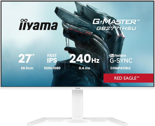 MONITOR IIYAMA GB2771HSU-W1 27 PULGADAS RESOLUCION FULL HD (1920X1080), PANEL FAST IPS, 0,8 MS (MPRT), 240 HZ, BRILLO 250, CONTRASTE 1100:1, HDMI, DISPLAYPORT, USB HUB, ALTAVOCES, FLICKER-FREE, LOW BLUE LIGHT, FREE SYNC PREMIUM_0