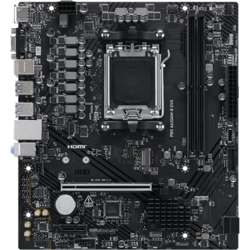 PLACA MSI PRO A620AM-G EVO WIFI,AMD,AM5,A620,2DDR5,128GB,DP+HDMI,2.5GBLAN+WIFI6E+BT5.3,4SATA6+2XM.2,7USB3.2,MATX_2