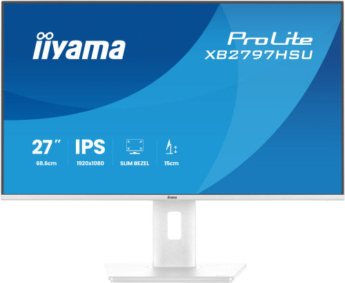 iiyama ProLite XB2797HSU-W1 - Monitor a LED - 27" - 1920 x 1080 Full HD (1080p) @ 120 Hz - IPS - 350 cd/m? - 1500:1 - 1 ms - HDMI, DisplayPort - altoparlanti - bianco, opaco_3