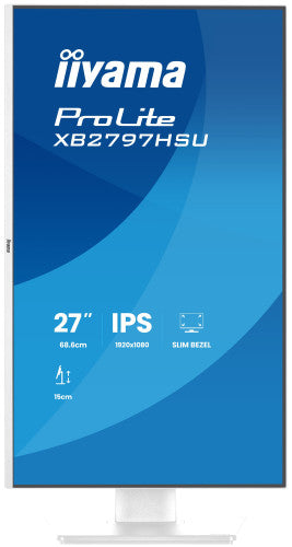 iiyama ProLite XB2797HSU-W1 - Monitor a LED - 27" - 1920 x 1080 Full HD (1080p) @ 120 Hz - IPS - 350 cd/m? - 1500:1 - 1 ms - HDMI, DisplayPort - altoparlanti - bianco, opaco_4