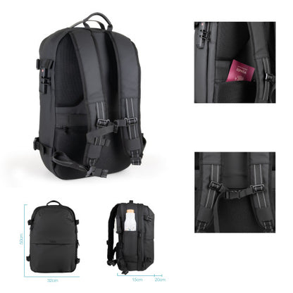 Mochila TooQ TQBP-V101-BK/ Capacidad 30-55L/ Negra/ Incluye Bomba de Aire_3
