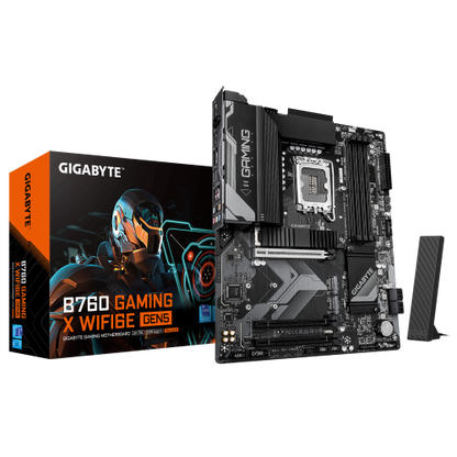 Placa Base GIGABYTE B760 GAMING X WIFI6E / Preto / Compatível com Intel Core 14ª geração, DDR5 até 5600 MHz, Wi-Fi 6E_0