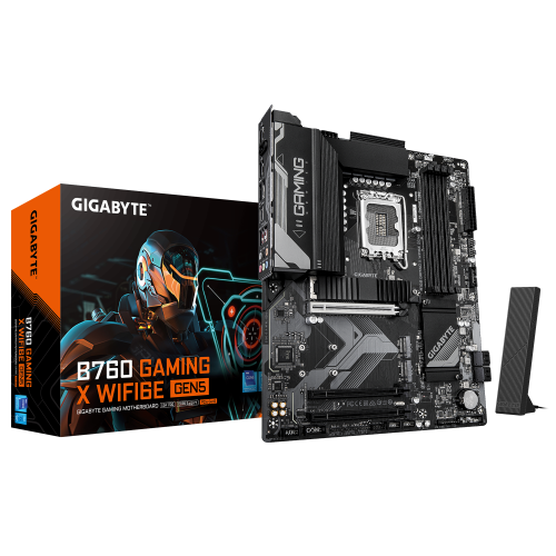 Placa Base GIGABYTE B760 GAMING X WIFI6E / Preto / Compatível com Intel Core 14ª geração, DDR5 até 5600 MHz, Wi-Fi 6E_0