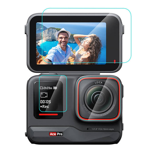3 in 1 Tempered Glass Film PULUZ For Insta360 Ace Pro (PU951T)_0