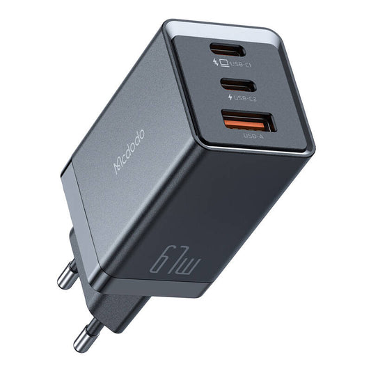 Mcdodo CH-1541 GaN wall charger, 2x USB-C, 1x USB, 67W (black)_0