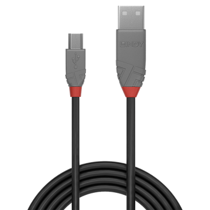 Lindy 36720 cable USB USB 2.0 0,2 m USB A Mini-USB B Negro_1