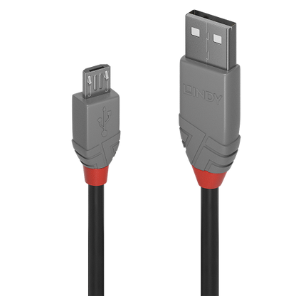 Lindy 36733 cable USB USB 2.0 2 m USB A Micro-USB B Negro, Gris_0