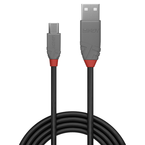 Lindy 36735 cable USB USB 2.0 5 m USB A Micro-USB B Negro, Gris_1