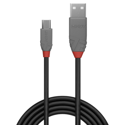 Lindy 36735 cable USB USB 2.0 5 m USB A Micro-USB B Negro, Gris_1