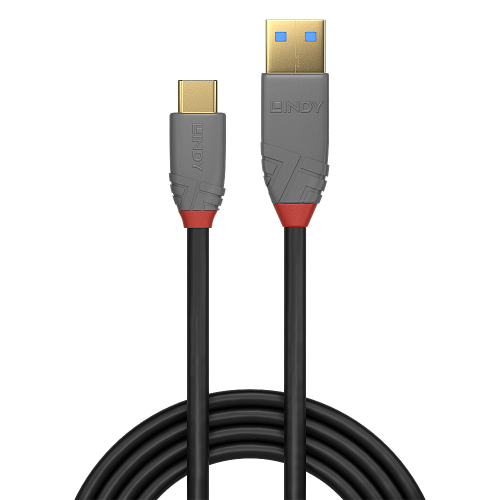 Lindy 36911 cable USB 1 m USB C USB A Negro, Gris_1