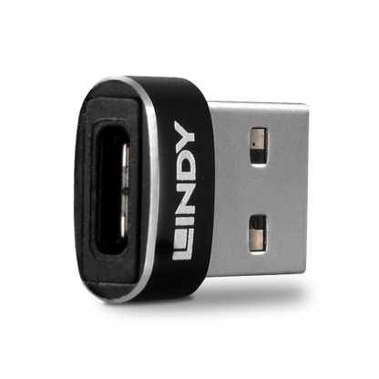 Lindy 41884 cambiador de gÃ©nero para cable USB Type-A USB Type-C Negro_1