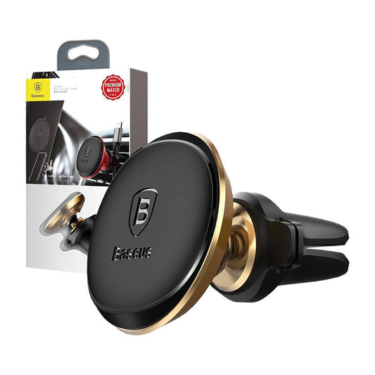 Baseus Magnetic Air Vent Car Mount Holder with cable clip Gold_0