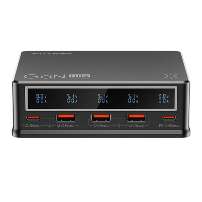 Desktop Charger Blitzwolf BW-i9 110W PD 3xUSB-A, 2xUSB-C (black)_1