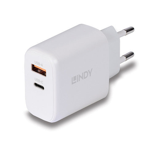 Carregador LINDY 65W USB-A & C GaN / Preto / 100093145_0