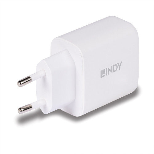 Carregador LINDY 65W USB-A & C GaN / Preto / 100093145_1