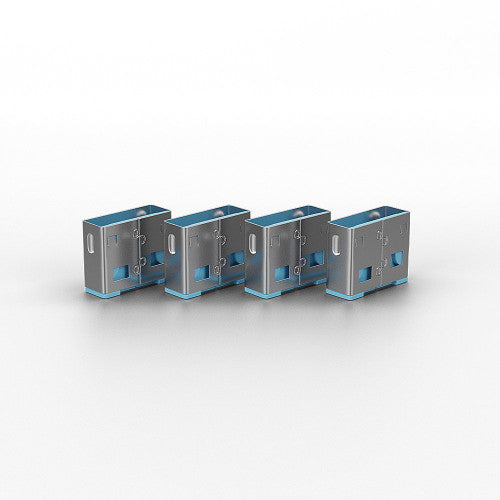 Lindy 40452 bloqueador de puerto Bloqueador de puerto + clave USB tipo A Azul Acrilonitrilo butadieno estireno (ABS) 5 pieza(s)_1