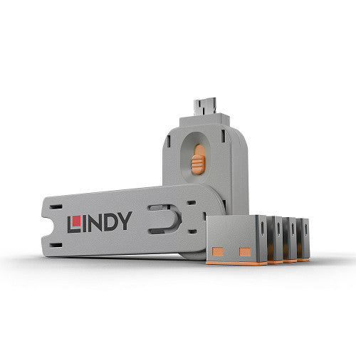 USB Port Schloss LINDY / Preto / 4 Peças com Chave, Proteção Antirroubo 40453_0