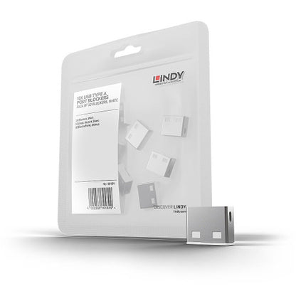 Lindy 40464 bloqueador de puerto USB tipo A Blanco Acrilonitrilo butadieno estireno (ABS) 10 pieza(s)_0
