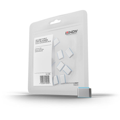 Lindy 40466 bloqueador de puerto USB Tipo C Azul Acrilonitrilo butadieno estireno (ABS) 10 pieza(s)_0