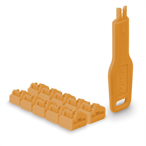 RJ45 Port Schloss LINDY / Preto / 10 Peças / Com Chave / 47897_0