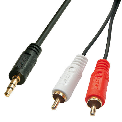 Lindy 35680 cable de audio 1 m 3,5mm 2 x RCA Negro_0