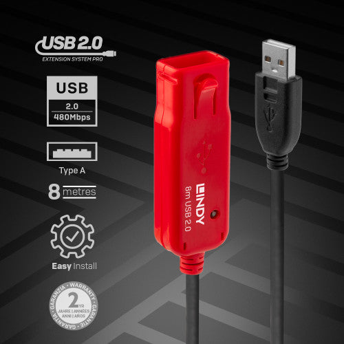 Cabo de Extensão USB 2.0 LINDY / Preto / 42780_3