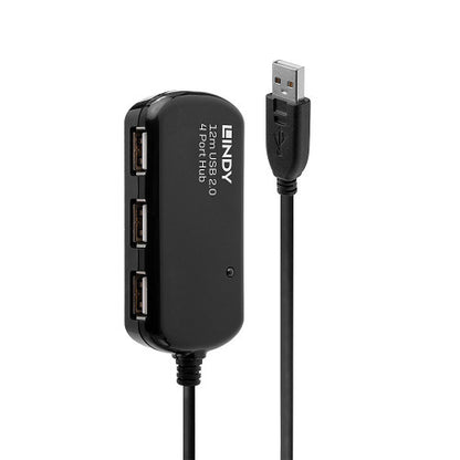 USB Hub LINDY / Preto / 12m_0