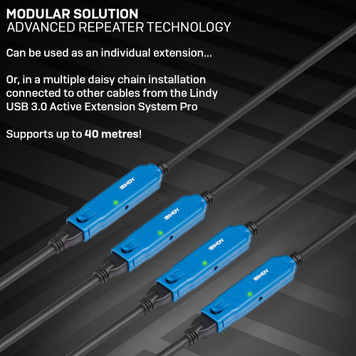 Cabo de Extensão USB 3.2 Gen 1 LINDY / Preto / 1699771_5