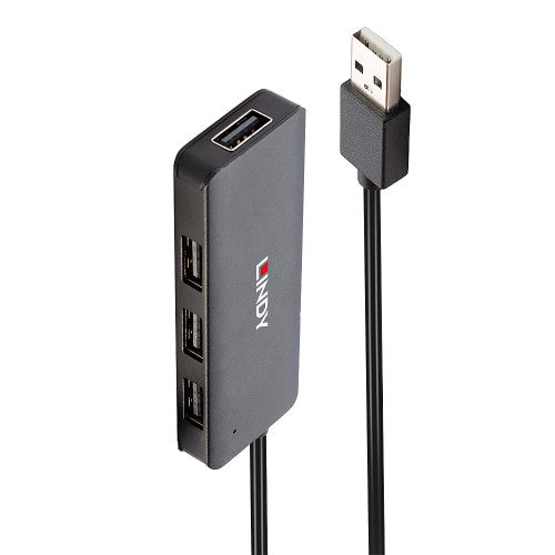 Hub USB 2.0 LINDY / 4 Portas / Preto_0