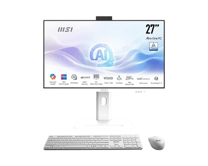 MSI AIO MODERN AM273QP AI 1UM-406EU. 27â IPS PANEL 2560 X 1440 (WQHD) 100HZ . INTELÂ  IRIS XE GRAPHICS. SO-DIMM DDR5 16GB (8GB*2). 512G M.2 PCIE SSD. W11 PRO.BLANCO_0