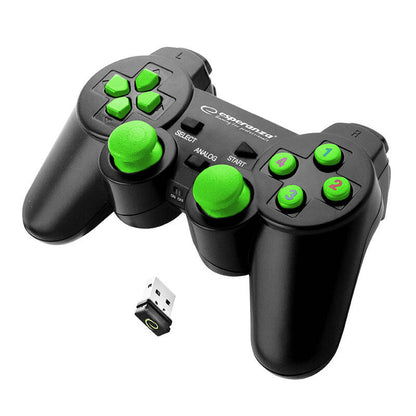 ESPERANZA WIRELESS GAMEPAD 2.4GHZ PS3/PC USB GLADIATOR BLACK/GREEN_1