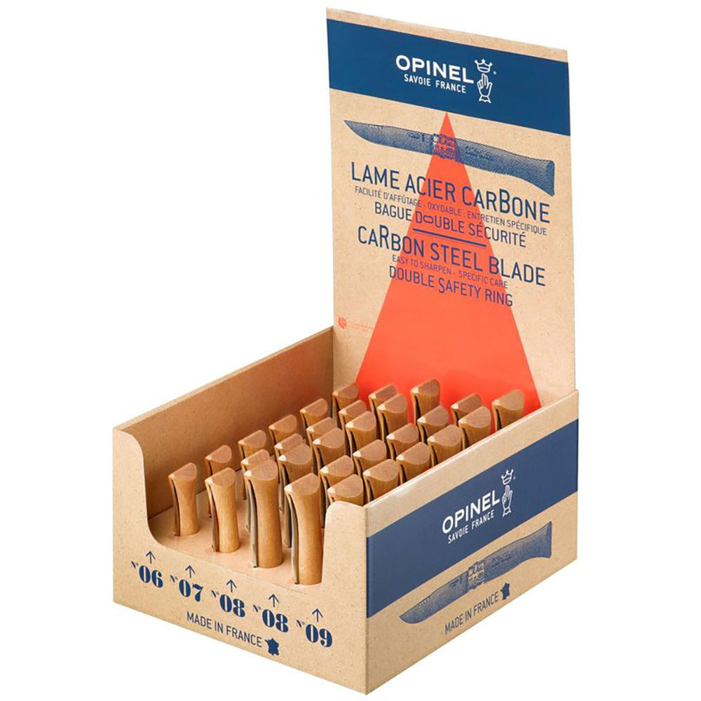Expositor de facas em aÃ§o carbono opinel, 30 unidades (nÂº6, nÂº7, nÂº9 6 unidades; nÂº8 12 unidades de cada nÃºmero)_0