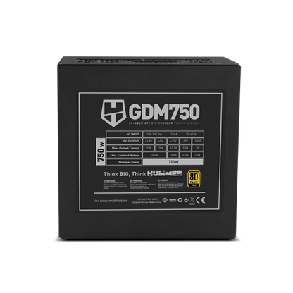 Fuente de Alimentación Nox Hummer GDM/ 750W/ Ventilador 12cm/ ATX 3.1/ PCIe 5.1/ 80 Plus Gold_6