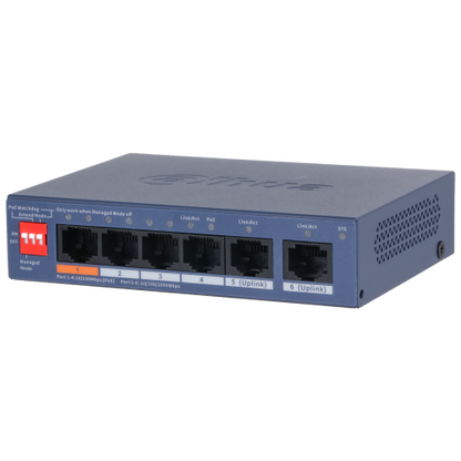 (DH-CS4006-4ET2GT-60) DAHUA SWITCH 6 PUERTOS, 4XRJ45 10/100 MBPS POE, 2XRJ45 GIGABIT, L2 CLOUD MANAGED_0
