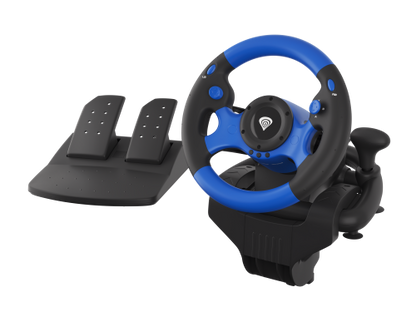 Volante GENESIS Seaborg 350 / Preto e Azul / USB / Nintendo Switch, PC, PS4, PS3, Xbox 360, Xbox One, Xbox Series S, X_0