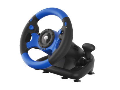 Volante GENESIS Seaborg 350 / Preto e Azul / USB / Nintendo Switch, PC, PS4, PS3, Xbox 360, Xbox One, Xbox Series S, X_3