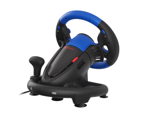 Volante GENESIS Seaborg 350 / Preto e Azul / USB / Nintendo Switch, PC, PS4, PS3, Xbox 360, Xbox One, Xbox Series S, X_5