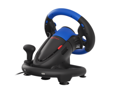Volante GENESIS Seaborg 350 / Preto e Azul / USB / Nintendo Switch, PC, PS4, PS3, Xbox 360, Xbox One, Xbox Series S, X_5