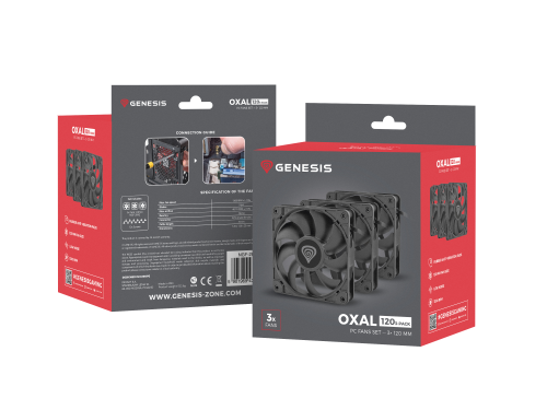 Carcasa de Computador Genesis / Preto / Ventilador 12 cm / 3 Peças_4