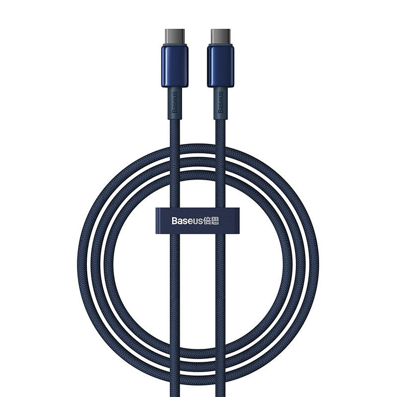 Cable USB-C do USB-C Baseus Tungsten Gold, 100W, 1m (niebieski)_0