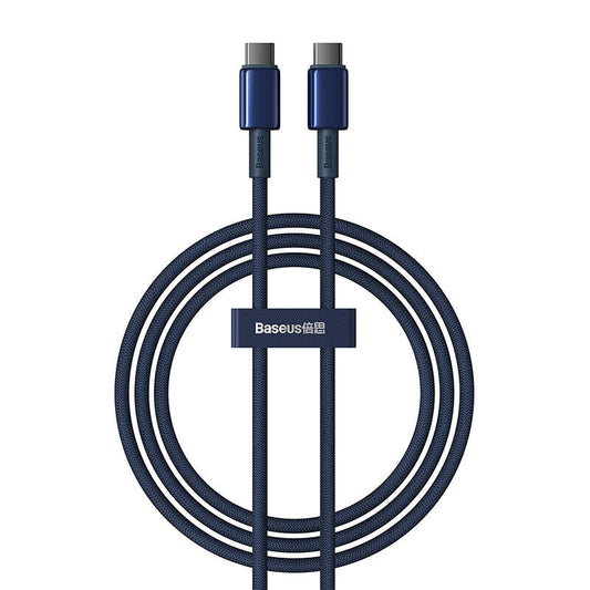 Cable USB-C do USB-C Baseus Tungsten Gold, 100W, 1m (niebieski)_0